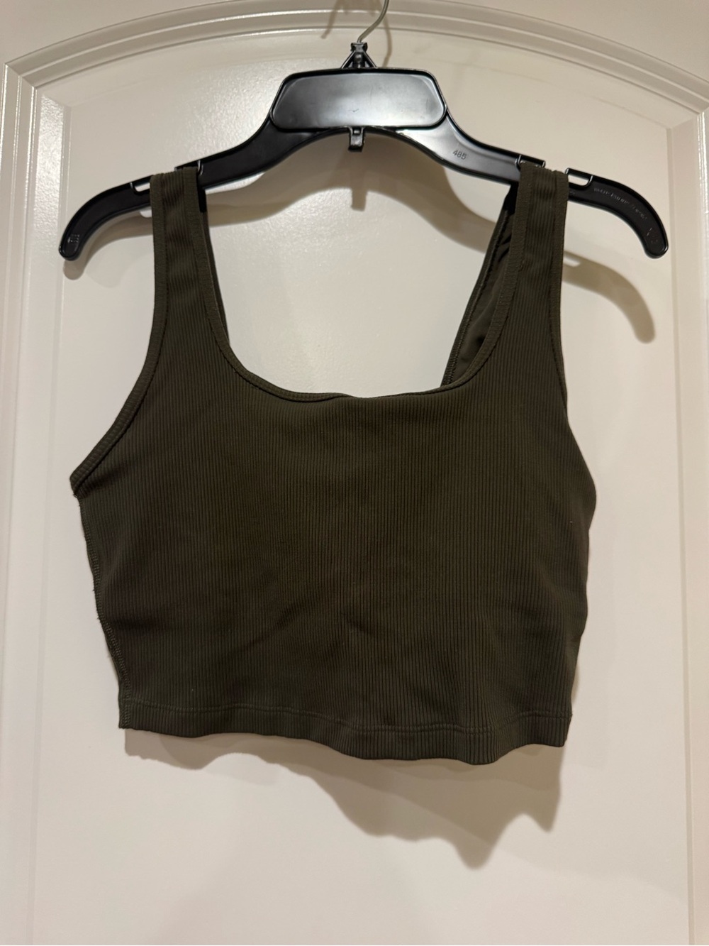 aerie Ribbed Crop Tank Top/Sports Bra - Olive